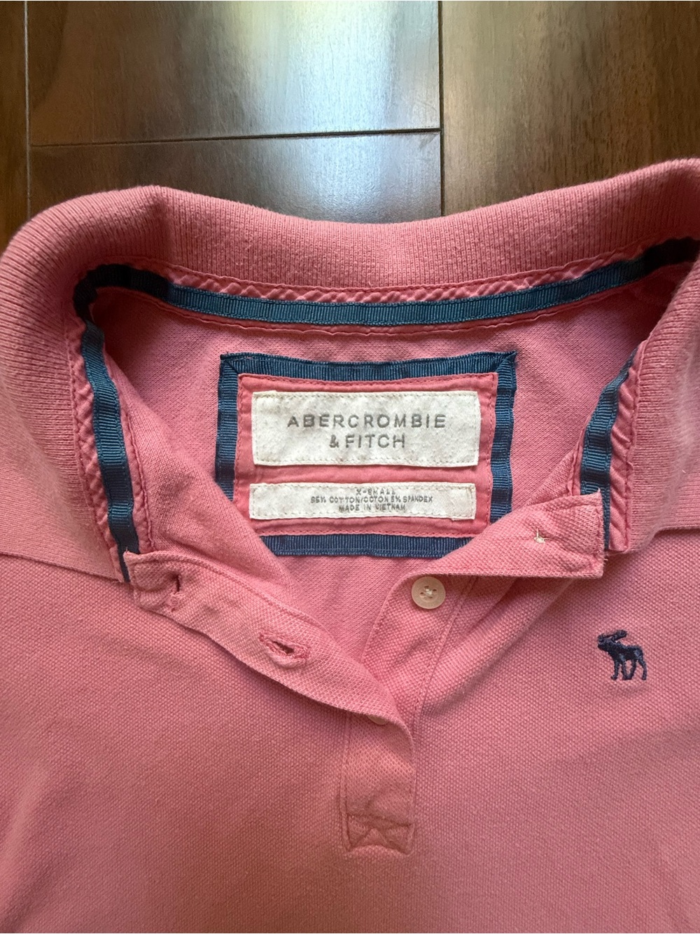 Abercrombie & Fitch Vintage Y2K Pink Short Sleeve Pique Polo Shirt / XS - Picture 2 of 7